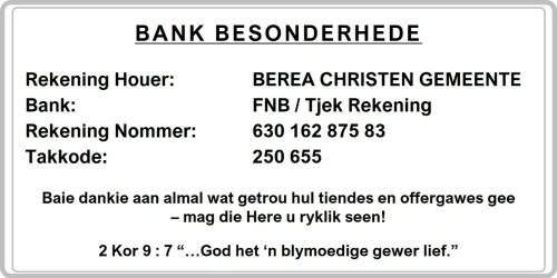 Our Banking Details
